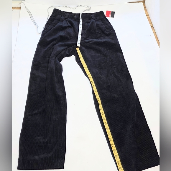 Pierre Cardin Pleated Dark Blue Corduroy Pants. 32/36 100% Cotton - Picture 4 of 13